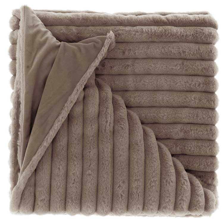 Unique Living - Plaid Peppe Taupe -150x200cm