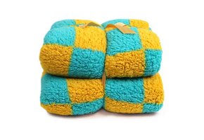 Unique Living - Plaid Check Yellow/ Blue -150x200cm