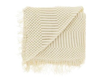 Unique Living - Plaid Palma Dove White -130x160cm