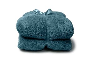 Unique Living - Plaid Teddy Jeans Blue -150x200cm