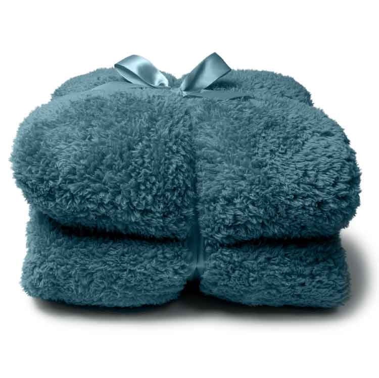 Unique Living - Plaid Teddy Jeans Blue -150x200cm