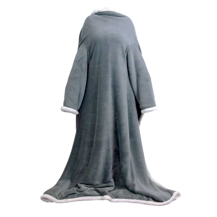 Unique Living - Plaid Lars met mouwen Dark Grey -140x180cm