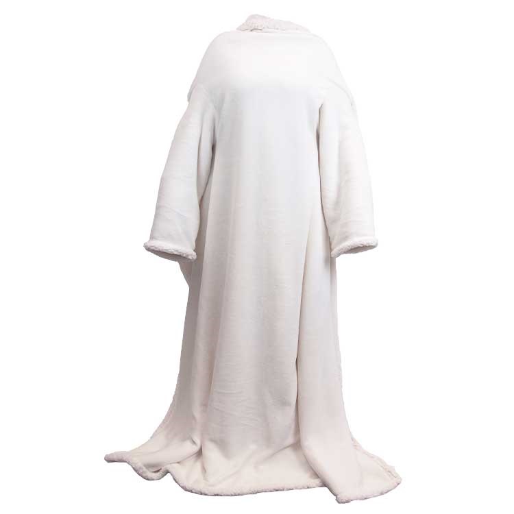 Unique Living - Plaid Lars met mouwen Dove White -140x180cm