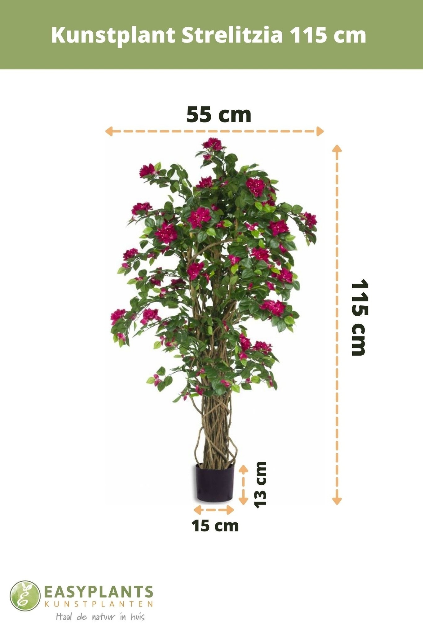 Hoyz Greenery - Kunstplant Bougainvillea Liana Fuchsia 115 cm