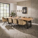 Hoyz - Eetkamertafel - Stam - Zwart RVS Onderstel - 300x100x77