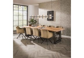 Hoyz - Eetkamertafel - Stam - Zwart RVS Onderstel - 300x100x77