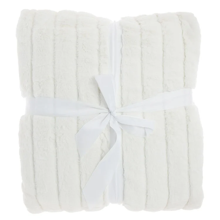 Unique Living - Bedsprei Rib Dove White - 220x240cm