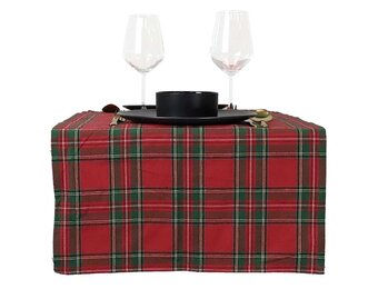 Unique Living - Tafelloper Xmas Tartan Red - 45x150cm