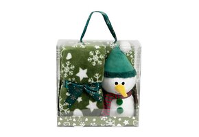 Unique Living - Giftbox Xmas Snowman Green - 90x75cm