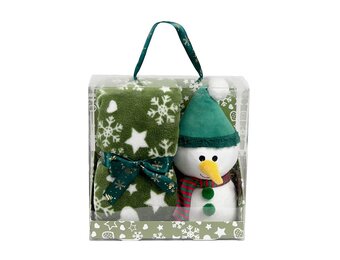 Unique Living - Giftbox Xmas Snowman Green - 90x75cm