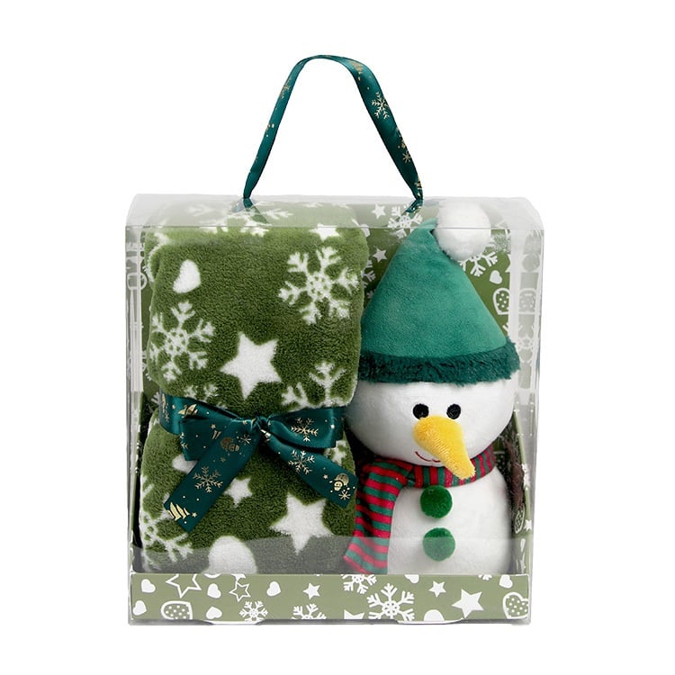 Unique Living - Giftbox Xmas Snowman Green - 90x75cm