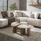 Hoyz Collection - Salontafel Romano Organic Travertin look - Set van 2