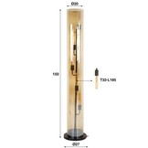 Hoyz Collection - Vloerlamp 5L Tube Amber Glas - Artic Zwart