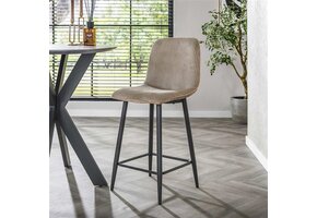 Hoyz Collection - Barstoel Rib - Rock Zandkleur -  Set van 2