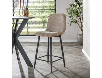 Hoyz Collection - Barstoel Rib - Rock Zandkleur -  Set van 2