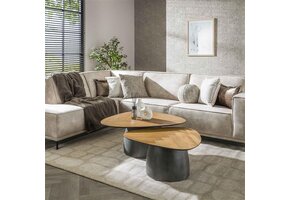 Hoyz Collection - Salontafel Infinite - Gerecycled Teakhout - Set van 2