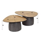 Hoyz Collection - Salontafel Infinite - Gerecycled Teakhout - Set van 2