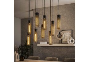 Hoyz Collection - Hanglamp 5+4 Tube Mesh - Artic Zwart