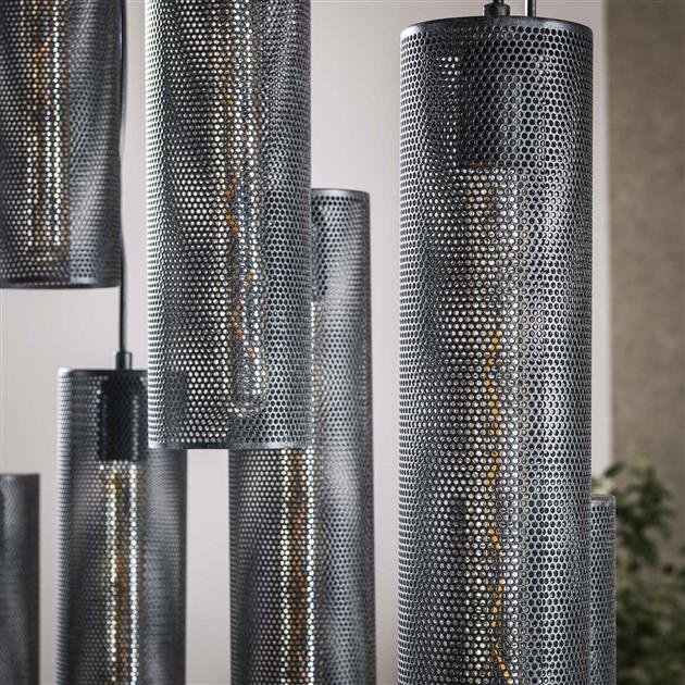 Hoyz Collection - Hanglamp 5+4 Tube Mesh - Artic Zwart