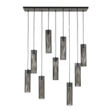 Hoyz Collection - Hanglamp 5+4 Tube Mesh - Artic Zwart