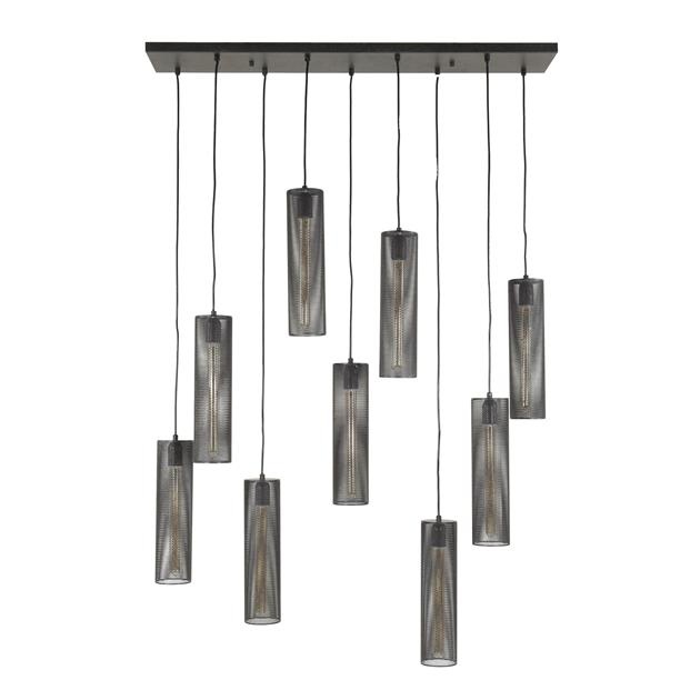 Hoyz Collection - Hanglamp 5+4 Tube Mesh - Artic Zwart