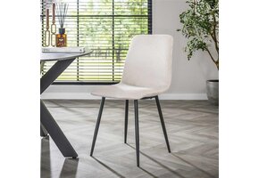 Hoyz Collection - Stoel Rib  - Rock Gebroken Wit - Set van 4