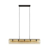 Hoyz Collection - Hanglamp 5L Tube Amber Glas - Artic Zwart