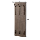 Hoyz Collection - Kapstok Ferro 2x3 Haken Hoog - Brons Antiek