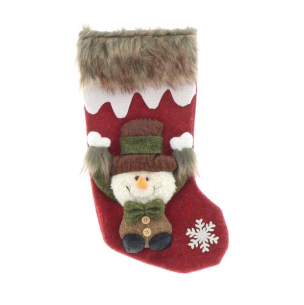 Unique Living | Stocking Vidar 17x34cm red snowman