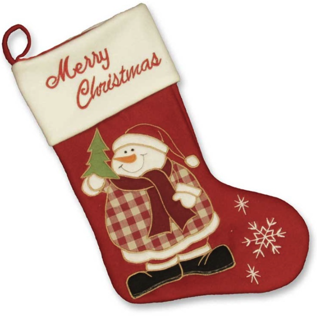 Unique Living | Jolly Christmas stocking rood snowman