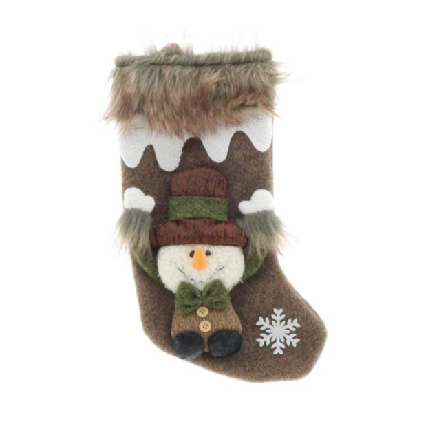 Unique Living | Stocking Vidar 17x34cm brown snowman