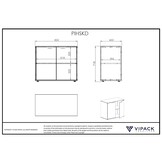 LUCEVI - Pino Wandkast 2 Deuren - Hout - Wit - 85.5x43.3 x71.8 cm