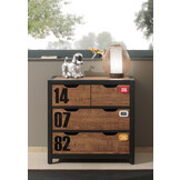 LUCEVI - Alex Ladekast 3 Laden - Hout - Beige - 86x42x83cm