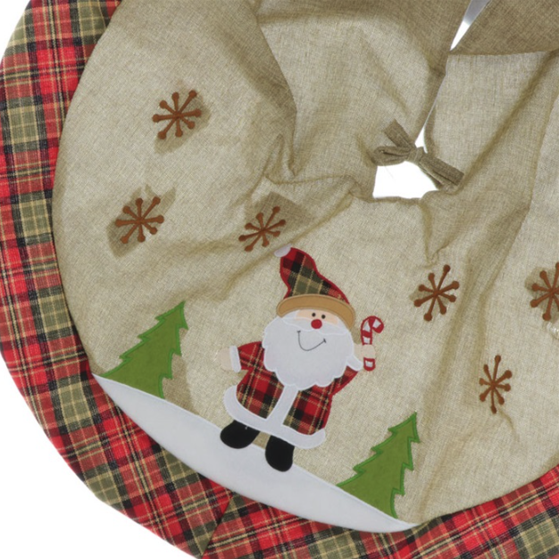 Unique Living - Treeskirt Riff 90x90cm santa - Kerstboomkleed