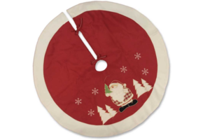 Unique Living - Jolly Christmas treeskirt rood - Santa Diameter 90 - Kerstboomkleed