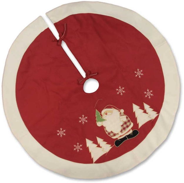 Unique Living - Jolly Christmas treeskirt rood - Santa Diameter 90 - Kerstboomkleed
