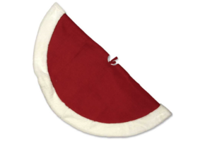 Unique Living - White Christmas treeskirt 90cm Ø red - Kerstboomkleed