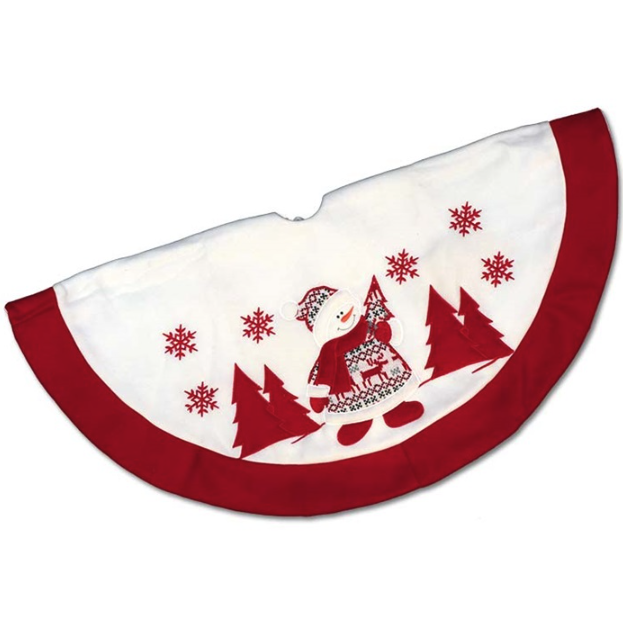 Unique Living - Treeskirt Winterland 90cm Ø snowman - Kerstboomkleed