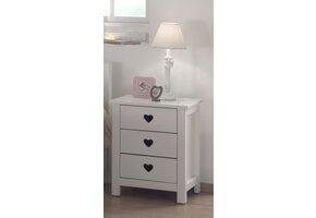 LUCEVI - Amori Kindernachtkastje- Hout - Wit - 45x40x55cm