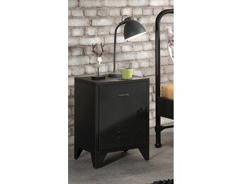 LUCEVI - Bronxx KindernachtkastjeMat - Metaal - Zwart - 40x40x60.5 cm