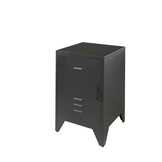 LUCEVI - Bronxx KindernachtkastjeMat - Metaal - Zwart - 40x40x60.5 cm