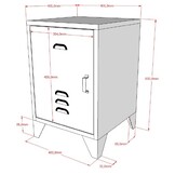 LUCEVI - Bronxx KindernachtkastjeMat - Metaal - Zwart - 40x40x60.5 cm