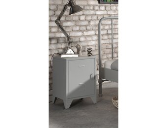 LUCEVI - Bronxx KindernachtkastjeMat - Metaal - Grijs - 40x40x60.5 cm