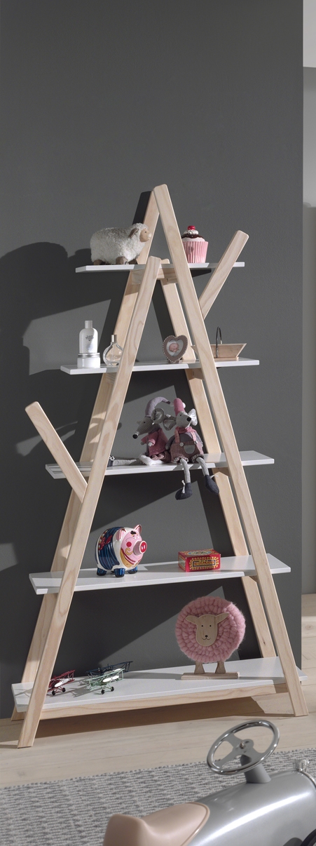 LUCEVI - Kinderkamer Kiddy Boekenkast - Hout - Wit - 90x34x168.7 cm