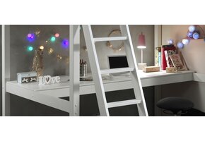 LUCEVI - Pino Bureau - Bijpassend bij Pino Hoogslaper - Wit - 45x200 cm