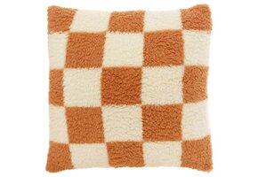 Unique Living - Sierkussen Check Dove White / Sandstone -53x53cm