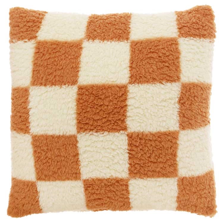 Unique Living - Sierkussen Check Dove White / Sandstone -53x53cm