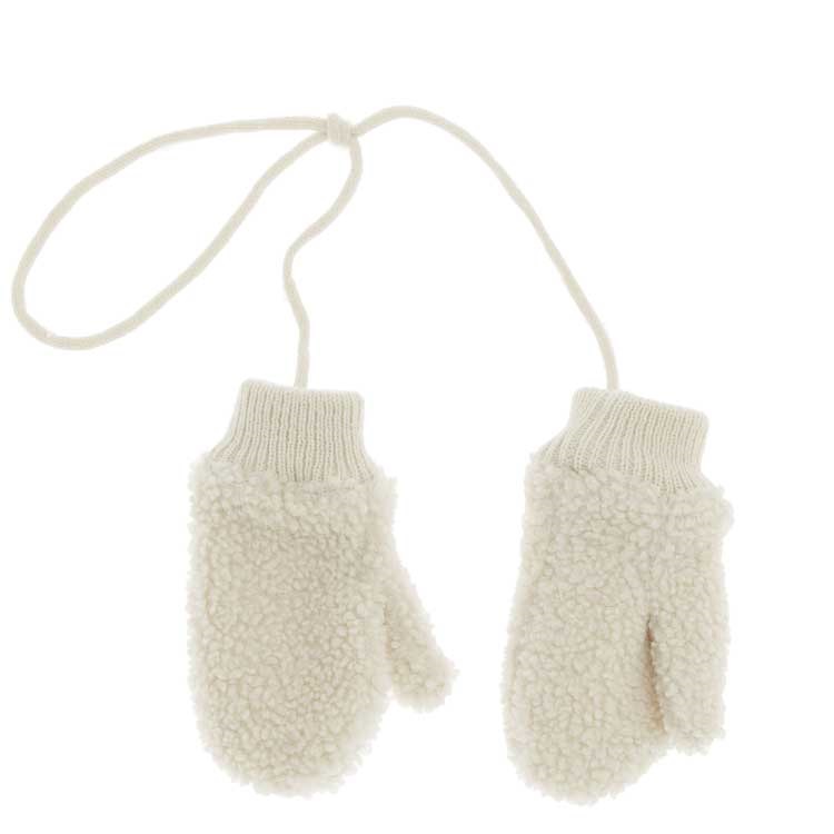 Unique Living - Handschoen Teddy Dove White -18x9cm