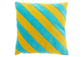 Unique Living - Sierkussen  Zoya Yellow/ Blue -45x45cm