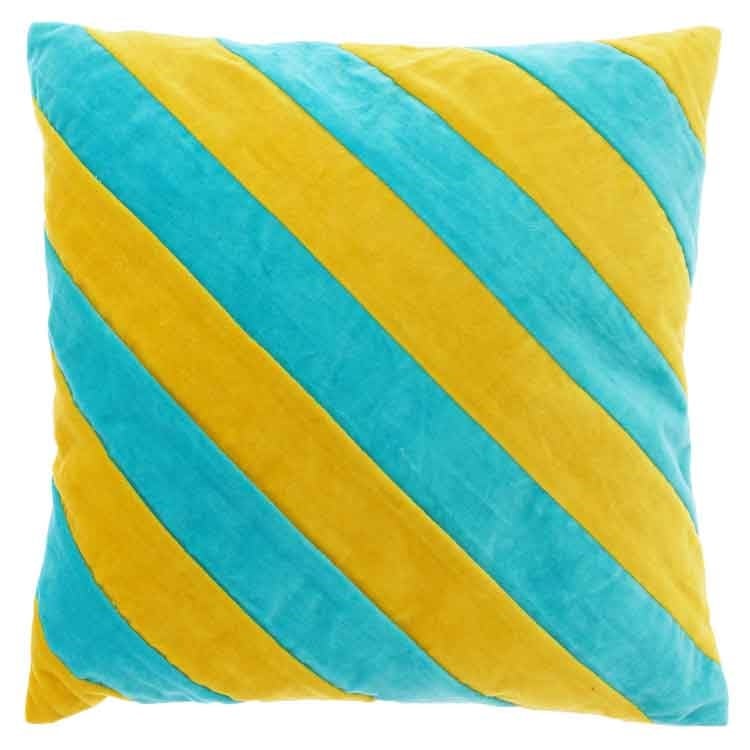 Unique Living - Sierkussen  Zoya Yellow/ Blue -45x45cm